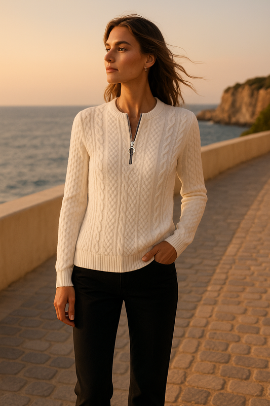 Textured Knit Sweater for Women